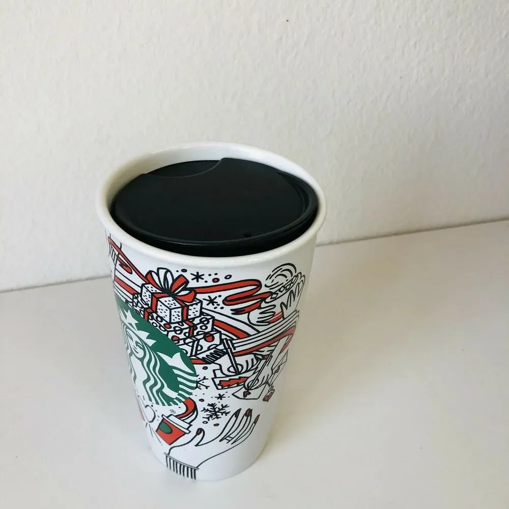HTF Starbucks 2017 Holiday Doves CoffeeTravel Mug